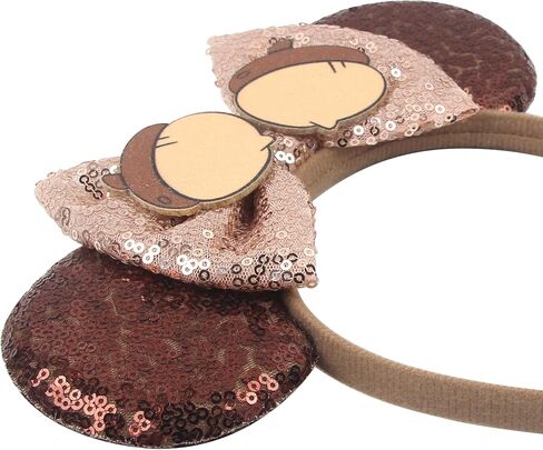 Squirrel Hazel Velvet Sequin Mouse Ears Headband with Big Ears - Sparkly Hair Accessory for Women, Girls & Boys, Trips in Saudi Arabia