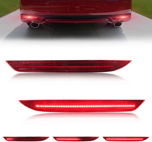 Rear Bumper Reflector Compatible with Hon-da Accord 2016-2017, [DOT] [IP67 Waterproof] Red LED Rear Bumper Reflector, Replace OEM #33505T2AA11, 33555T2AA11, 1 Pair, Red Lens in Saudi Arabia