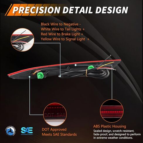 Rear Bumper Reflector Compatible with Hon-da Accord 2016-2017, [DOT] [IP67 Waterproof] Red LED Rear Bumper Reflector, Replace OEM #33505T2AA11, 33555T2AA11, 1 Pair, Red Lens in Saudi Arabia