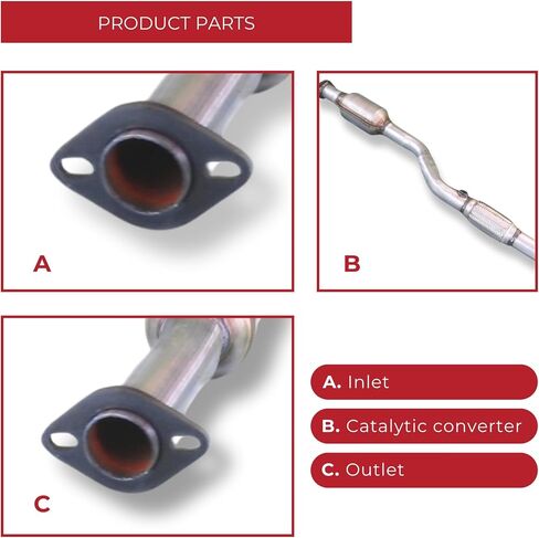محول الحفاز مع الأنبوب الأمامي-متوافق مع 2001-2006 Hyundai Elantra & 2003-2006 Hyundai Tiburon 2.0L-محول تحفيزي مباشر مناسب-مصنوع في كندا in Saudi Arabia