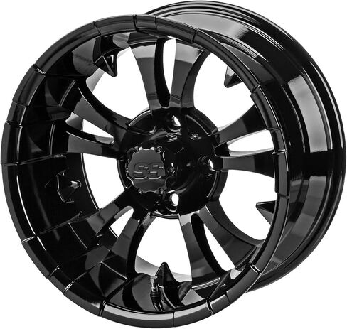 RM Cart - 12" Warlock Black/Machined on 20x10-12 Sierra Sport Tires (Set of 4), Fits Club Car & EZGo carts, Golf Cart Tires and Wheels Combo, Can be Used on Lawn Mowers and ATV's in Saudi Arabia