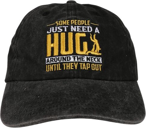 InnoBeta Jiu Jitsu Gifts Cap for Men - Adjustable Vintage Washed Cotton Embroidered Hat - Gift for Brazilian Coach Player Kids Boys - Dark Grey in Saudi Arabia