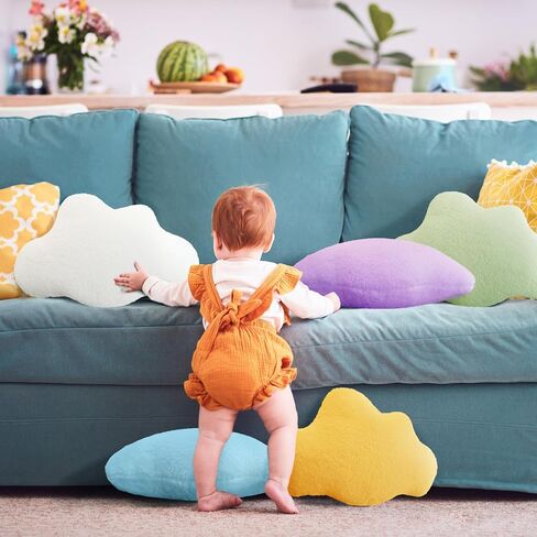 Cloud Shaped Throw Pillows Lovely Small Pillows Cute Aesthetic Soft Decorative Waist Rest Cushion in Saudi Arabia