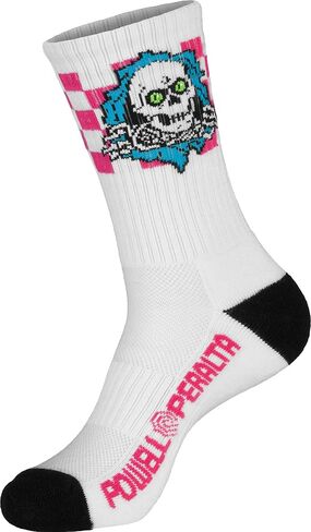 Powell Peralta Ripper Cotton Socks, Checker, Blue/Pink/White in Saudi Arabia