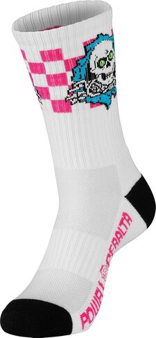 Powell Peralta Ripper Cotton Socks, Checker, Blue/Pink/White in Saudi Arabia