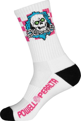 Powell Peralta Ripper Cotton Socks, Checker, Blue/Pink/White in Saudi Arabia