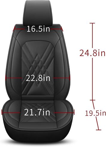 Leather Car Seat Cover Waterproof Breathable, Universal Front Double Set Black-Red in Saudi Arabia