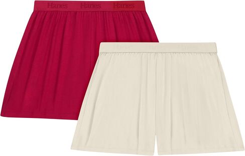 Hanes Women's Originals Sleep, 2-Pack, Comfywear Supersoft Lounge Shorts Pack, 3.25" in Saudi Arabia
