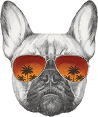 مغناطيس رسم قلم رصاص الرسم الفرنسي الفرنسي مع البلدغ مع النظارات الشمسية غروب in Kuwait