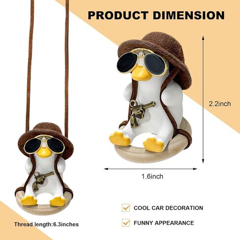 Cool Swinging Duck Car Hanging Ornament, Swing Duck Pendant Rearview Mirror Decoration, Cute Swinging Ducks Interior Mirror Hanging Accessories for Vehicle Home Office (Watermelon Duck) in Saudi Arabia