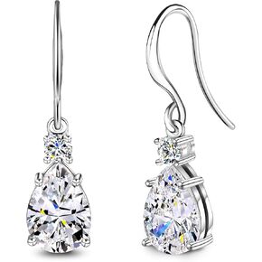2.0ct Moissanite Stud Earrings, 925 Sterling Silver Teardrop Dangle Drop Earrings for Women Hypoallergenic, Women's Jewelry Gift in Saudi Arabia