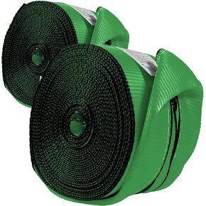 أشرطة Winch 4 "× 30" × 30 بوصة مع حلقات مخيطات ملتوية (حزمة 2) ، و 5400 رطل حمولة العمل ، وربط المسطح الثقيل ، والأشرطة الخضراء 4 بوصة للمقطورات المسطحة والشاحنات in Kuwait
