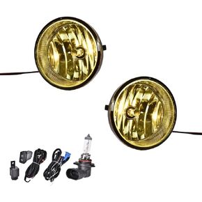 PIT66 Fog Light, Compatible with 2005-2011 Toyota Tacoma/2004-2006 Toyota Solara/2008-2015 Toyota Sequoia/2007-2013 Toyota Tundra Bumper Fog Lights Lamps w/Bulb/Switch LH+RH, Yellow in Kuwait