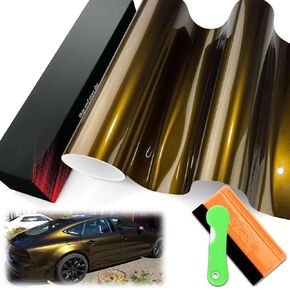 1FTx5FT PET Super Gloss Metallic Midnight Gold High Glossy Vinyl Wrap Auto Car Sticker Decal Film Sheet Bubble Free Air Release Technology with Tool Set in Saudi Arabia