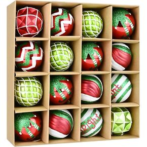 30PCS Christmas Balls Ornaments - 2.36" Red Green White Xmas Balls Decoration, Shatterproof Christmas Balls Ornaments for Christmas Tree, Painting & Glittering Hanging Ball for Party Event(Style-23) in Saudi Arabia