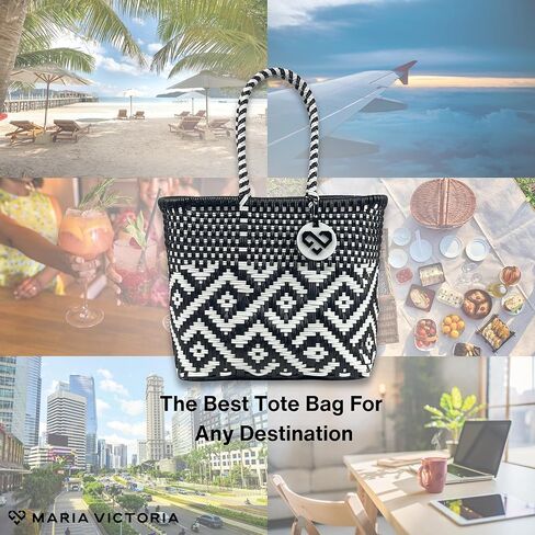 MARIA VICTORIA Handwoven Plastic Mexican Tote Bag X-Small For Women in Kuwait