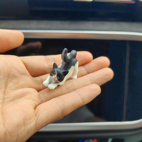 زخارف Cat Cat Car اللطيفة للوحة القيادة والقطط المضحكة والأسماك التي تلعب إكسسوارات مرآة مرآة خلفية الديكور الشاشة ، وملحقات سيارة Dashboard Decor Interior (القطط الصفراء مع وعاء السمك) in Saudi Arabia