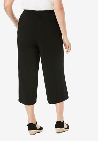 Woman Within Plus Size Pull-On Elastic-Waist Soft Capri in Kuwait