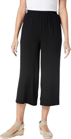 Woman Within Plus Size Pull-On Elastic-Waist Soft Capri in Saudi Arabia