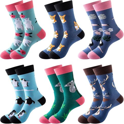 Drasex Men's Dress Dress Socks Novelty Fancy Fancy Fundy Pattern Cofted Cotton Casual Crazy Crew Socks in Kuwait