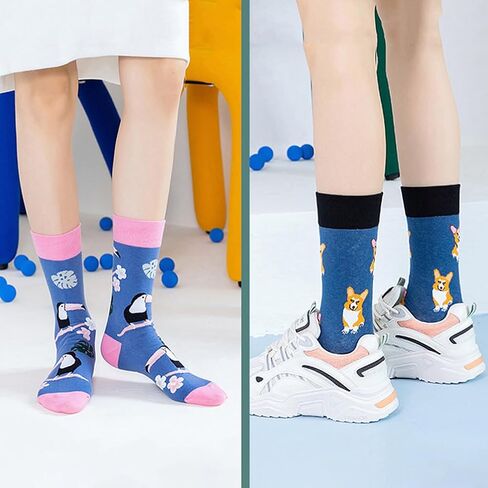 Drasex Men's Dress Dress Socks Novelty Fancy Fancy Fundy Pattern Cofted Cotton Casual Crazy Crew Socks in Kuwait