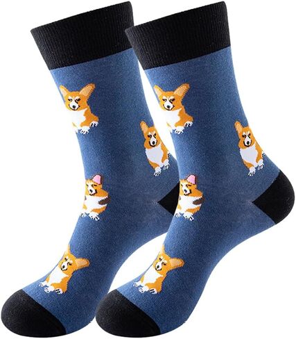 Drasex Men's Dress Dress Socks Novelty Fancy Fancy Fundy Pattern Cofted Cotton Casual Crazy Crew Socks in Kuwait
