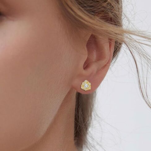 Rose Flower Earrings for Women - Sterling Silver Classic Stud Earrings Hypoallergenic Cubic Zirconia Rose Earrings Lightweight Sparkle Earrings for Mother Wife Gift for Birthday Christmas Anniversary in Saudi Arabia