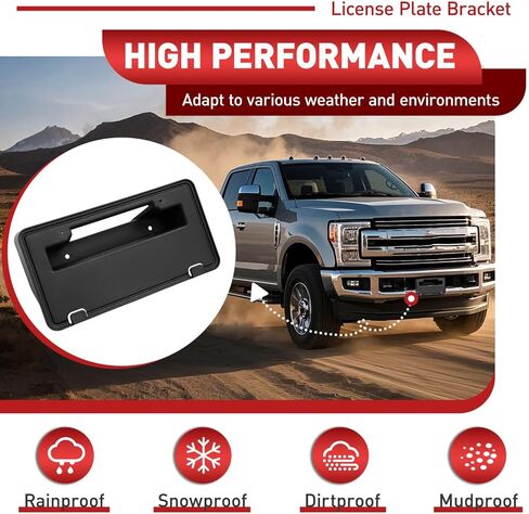 Front License Plate Bracket Holder Compatible with 2017-2019 Ford F250 F350 Super Duty Replacement for HC3Z-17A385-AA FO1068183 Bumper License Plate Tag Mounting Frames in Saudi Arabia