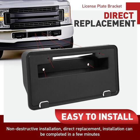 Front License Plate Bracket Holder Compatible with 2017-2019 Ford F250 F350 Super Duty Replacement for HC3Z-17A385-AA FO1068183 Bumper License Plate Tag Mounting Frames in Saudi Arabia