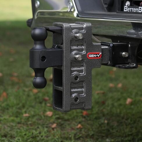 Gen-y Hitch Offset Trailer Hitch لـ 3 "جهاز استقبال | 32 كيلو متر سعة القطر رائع بالنسبة للشاحنة والمقطورة ومالكي RV | يتضمن جبل الكرة المزدوج ، قفل pintle ودبابيس | 3500 رطل لسان الوزن | الفضة in Saudi Arabia