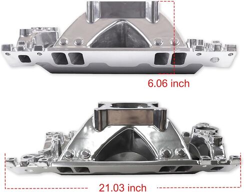 52033 2814 Intake Manifold Aluminum Single Plane High-Rise Compatible with Chevy Small Block GEN1 Vortec SBC 305 350 1996-2002 3,500-8,500 RPM Silver in Kuwait