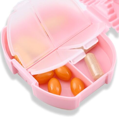 San -Rio Kitty & Mymelody Pill Box - 4 Compartment Weekly Pill Organizer - Fun Medicine Pill Organizer - علبة حبوب منع الحمل متينة مع Snap Closure (Kitty + Mymeloday) in Kuwait