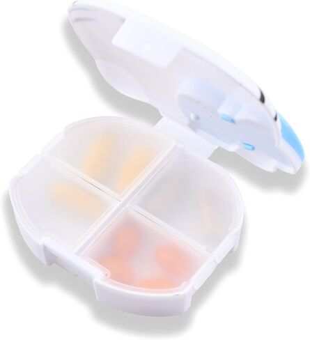 San -Rio Kitty & Mymelody Pill Box - 4 Compartment Weekly Pill Organizer - Fun Medicine Pill Organizer - علبة حبوب منع الحمل متينة مع Snap Closure (Kitty + Mymeloday) in Kuwait