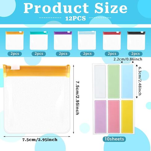 12 Pieces Zippered Pill Pouch Reusable Pill Pouch Bags Storage Pouches with Slide Lock Pill Bags Small Portable Pill Baggies with Label Paper Travel Plastic Pill Bags for Pills Small Items in Saudi Arabia