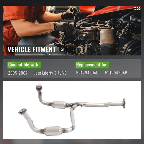 Left & Right Catalytic Converter Replacement Compatible with 2005-2007 Jeep Liberty 3.7L V6 Replacement for 52129439AE 52129439AB 409 Stainless Steel in Saudi Arabia