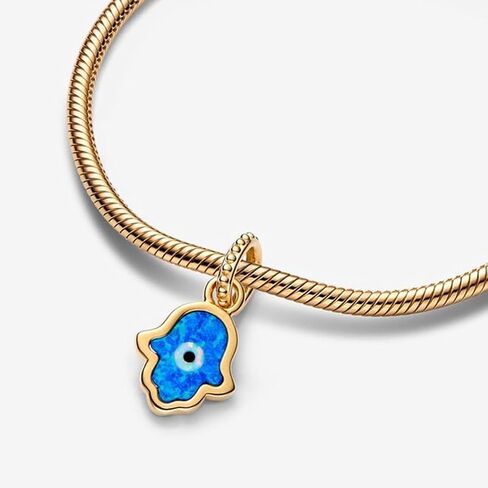 Aoomors Lucky Amulet Charm Sterlling Silver Monamel Goad Fortune Bead Gift for Women European Bracelet Necklace in Saudi Arabia