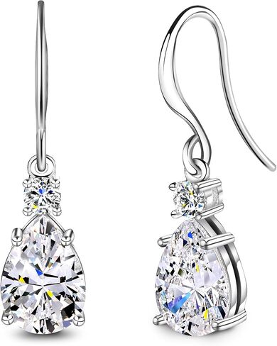 2.0ct Moissanite Stud Earrings, 925 Sterling Silver Teardrop Dangle Drop Earrings for Women Hypoallergenic, Women's Jewelry Gift in Saudi Arabia