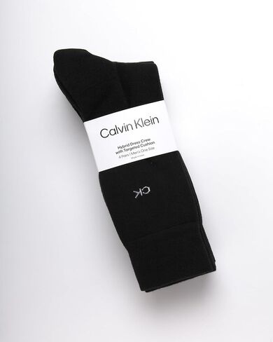 Calvin Klein Men Crew Socks - 4 Pack Soft Cotton Blend Cushioned and Cacked Dress Socks for Work & Daily Wear (الحجم: 7-12) in Saudi Arabia