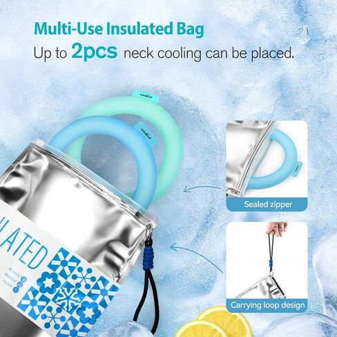 Neck CoolingTube with Insulated Bag, Ice Neck Coolers Wearable Body Cooling Products for Outdoor Indoor, Cooler Wraps Anti-Slip with Buttons for Summer Hot Weather in Saudi Arabia