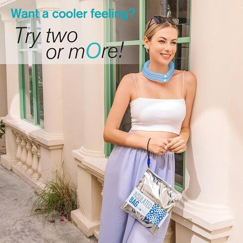 Neck CoolingTube with Insulated Bag, Ice Neck Coolers Wearable Body Cooling Products for Outdoor Indoor, Cooler Wraps Anti-Slip with Buttons for Summer Hot Weather in Saudi Arabia