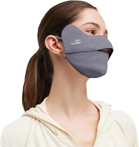 Men and Women UPF50+ Sun Protection Face Cover Cooling Breathable UV Mask with Nose Vent for Outdoor in Saudi Arabia