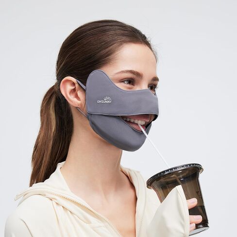 Men and Women UPF50+ Sun Protection Face Cover Cooling Breathable UV Mask with Nose Vent for Outdoor in Saudi Arabia