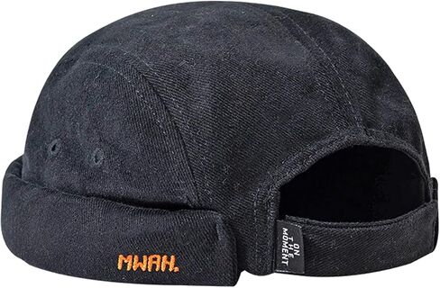 Cotton Docker Hat Cap Lightweight Embroidery Daily Brimless Hats Worker Sailor Cap Rolled Cuff Retro Adjustable in Saudi Arabia