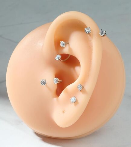 MODRSA Silver Horseshoe Nose Ring 20g حصان الحذاء خاتم الأنف طوق للنساء الصلب الجراحي نصف طوق حلق الأطواق Daith Tragus Adring Hoops Labret Lip Helix Percing Jewelry Septum Rings 20 Gauge in Saudi Arabia
