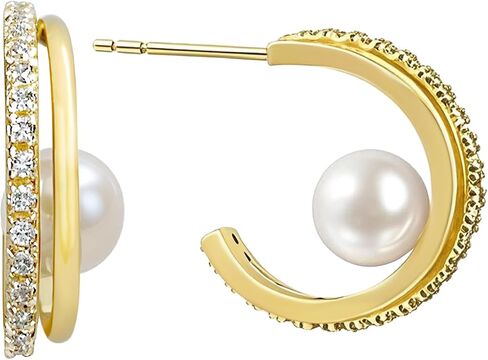 Freshwater Baroque Pearl 14K Gold Earrings for Women,Temperament Elegant Gold Hypoallergenic Dangle Earrings for Women,Used to Wedding, Celebrations, Festivals in Saudi Arabia