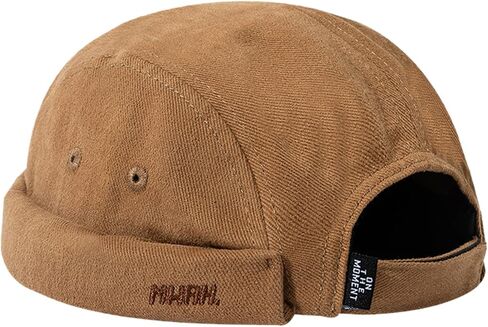 Cotton Docker Hat Cap Lightweight Embroidery Daily Brimless Hats Worker Sailor Cap Rolled Cuff Retro Adjustable in Saudi Arabia