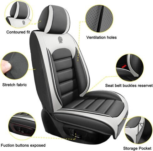 for Hyundai Palisade 2020-2024 2025 Seat Covers,Car Seat Cover Protector,Waterproof Front & Rear Car Seat Covers(Standard-Gray&White) in Saudi Arabia