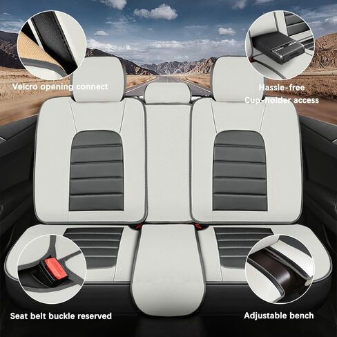 for Hyundai Palisade 2020-2024 2025 Seat Covers,Car Seat Cover Protector,Waterproof Front & Rear Car Seat Covers(Standard-Gray&White) in Saudi Arabia