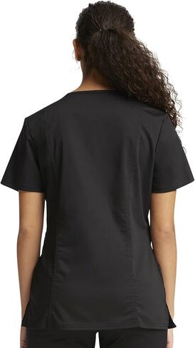 Cherokee Women's Scrub Set Mock Wrap Top with Princess Seams WW610 Mid Rise Tapered Leg Elastic Waist Drawstring Pant WW105 in Saudi Arabia