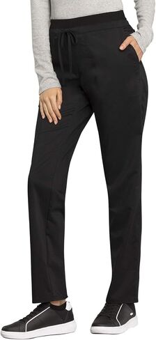 Cherokee Women's Scrub Set Mock Wrap Top with Princess Seams WW610 Mid Rise Tapered Leg Elastic Waist Drawstring Pant WW105 in Saudi Arabia